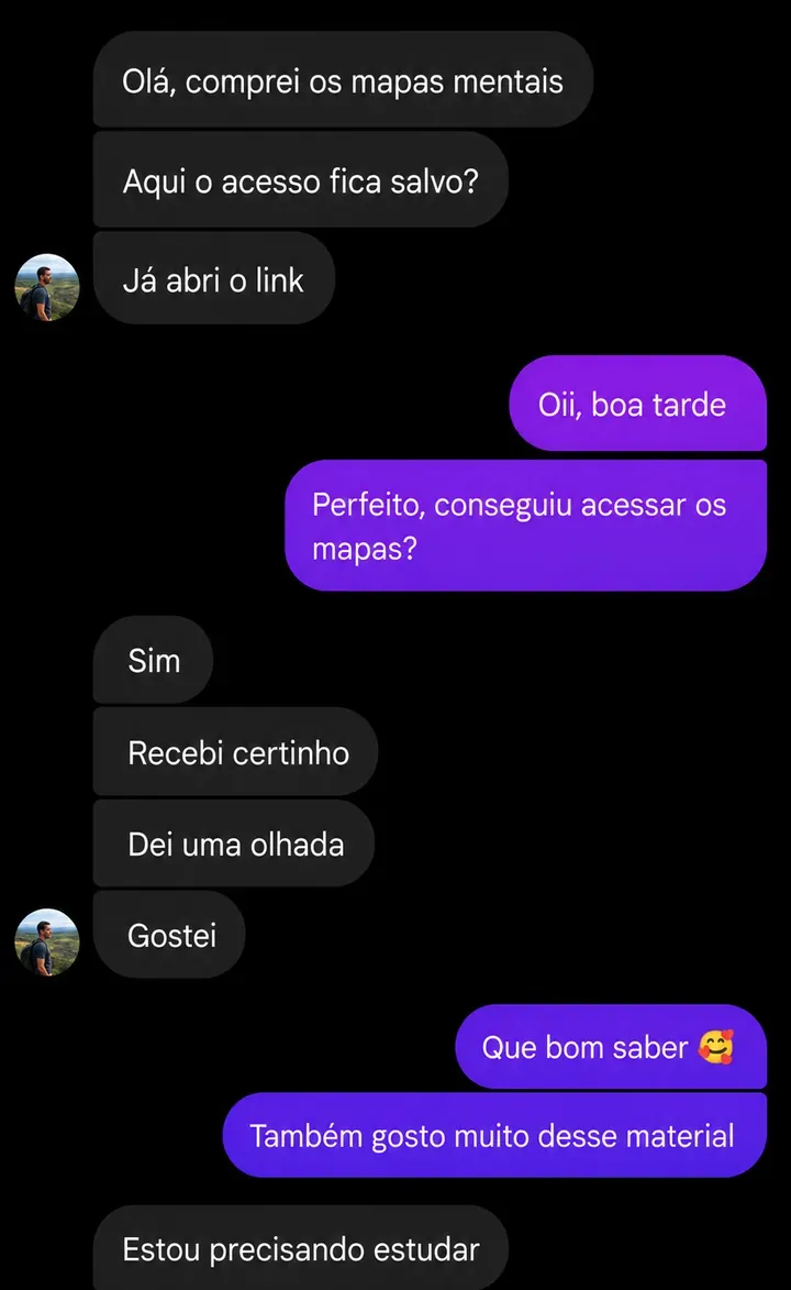 Print de aluno usando os mapas mentais do CFC Descomplicado